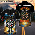 BlueJose Darts Cartoon Dartboard Middle Finger And Happiness Is A Tight Threesome Personalized Name Shirt