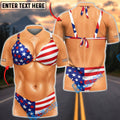 BlueJose Darts American Flag Bikini Personalized Name Shirt