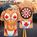 BlueJose Darts Canadian Flag Dartboard Bikini Personalized Name Shirt