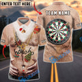 BlueJose Darts Funny Hairy Chest Santa Hohoho And Dartboard Personalized Name Shirt