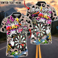 BlueJose Darts Graffiti Never Give Up Character Leopard Skin Multicolor Options Personalized Name Shirt (5 Colors)