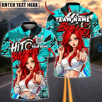 BlueJose Darts Redhead Girl Hit Bullseye Dartboard Personalized Name, Team Name Unisex Shirt (4 Colors)