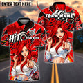 BlueJose Darts Redhead Girl Hit Bullseye Dartboard Personalized Name, Team Name Unisex Shirt (4 Colors)