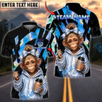 BlueJose Darts Cute Monkey Hoodie Coffee Vibe Personalized Name, Team Name Unisex Shirt (4 Colors)