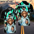 BlueJose Darts Cute Monkey Hoodie Coffee Vibe Personalized Name, Team Name Unisex Shirt (4 Colors)