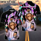 BlueJose Darts Cute Monkey Hoodie Coffee Vibe Personalized Name, Team Name Unisex Shirt (4 Colors)