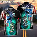 BlueJose Darts American Flag Punisher Multicolor Options Personalized Name Shirt (6 Colors)