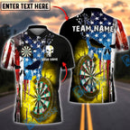 BlueJose Darts American Flag Punisher Multicolor Options Personalized Name Shirt (6 Colors)