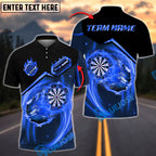 BlueJose Darts Golden Dartborad Flame Customized Name, Team Name 3D Shirt (4 Colors)