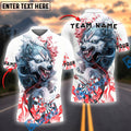 BlueJose Darts Angry Wolf Personalized Name, Team Name Shirt (4 Colors)