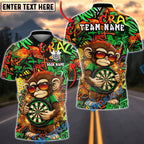 BlueJose Darts Graffiti Monkey Dartboard Street Art Multicolor Options Personalized Name Shirt (4 Colors)
