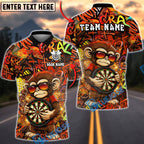 BlueJose Darts Graffiti Monkey Dartboard Street Art Multicolor Options Personalized Name Shirt (4 Colors)
