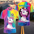 BlueJose Darts Unicorn Rainbow Colorful Design Personalized Name Shirt