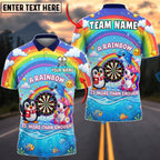 BlueJose Darts Cute Unicorn Penguin Dolphin Rainbow Fantasy Design Personalized Name Shirt