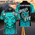 BlueJose Darts Bullseye Red Bull Design Personalized Name, Team Name Unisex Shirt (4 Colors)