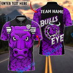 BlueJose Darts Bullseye Red Bull Design Personalized Name, Team Name Unisex Shirt (4 Colors)