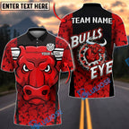 BlueJose Darts Bullseye Red Bull Design Personalized Name, Team Name Unisex Shirt (4 Colors)