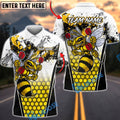 BlueJose Darts Angry Bee Honeycomb Personalized Name Shirt