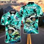 BlueJose Darts Aqua Storm Shark Customized Name, Team Name 3D Shirt (4 Colors)
