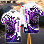 BlueJose Darts White Fire Dartboard Customized Name, Team Name 3D Shirt (4 Colors)