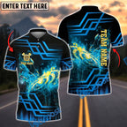 BlueJose Darts Flaming Dartboard Gold Geometric Customized Name, Team Name 3D Shirt (4 Colors)