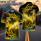 BlueJose Darts Flaming Dartboard Gold Geometric Customized Name, Team Name 3D Shirt (4 Colors)