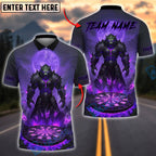 BlueJose Darts Dark Knight Wolf Red Moon Fiery Dartboard Customized Name, Team Name 3D Shirt (4 Colors)