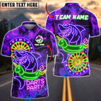 BlueJose Darts Party Shark Inflatable Neon Customized Name, Team Name 3D Shirt (4 Colors)