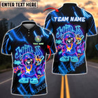 BlueJose Darts Hip Hop Bear Neon Wild Style Customized Name, Team Name 3D Shirt (4 Colors)