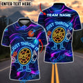 BlueJose Darts Neon Angry Target ‚ÄúJust Throw It‚Äù Design Customized Name, Team Name 3D Shirt (4 Colors)