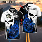 BlueJose Darts Skull Flaming Target Customized Name, Team Name 3D Shirt (4 Colors)