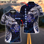 BlueJose Darts Wolf Lava Cracks Customized Name, Team Name 3D Shirt (4 Colors)