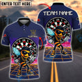 BlueJose Darts Pixel Bee Design Retro Neon Style Personalized Name Shirt