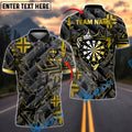 BlueJose Darts Royal Crown Gold Black Customized Name, Team Name 3D Shirt (4 Colors)