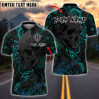 BlueJose Darts Skull Mechanical Gears Customized Name, Team Name 3D Shirt (4 Colors)