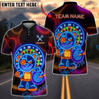 BlueJose Darts Neon Dartboard Bear Holding Darts Customized Name, Team Name 3D Shirt (4 Colors)