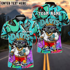 BlueJose Darts Street Style Bulldog King Personalized Name, Team Name Shirt (4 Colors)
