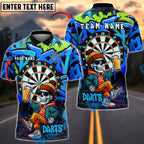BlueJose Darts Graffiti Skeleton Beer Style Personalized Name, Team Name Shirt (4 Colors)