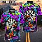 BlueJose Darts Graffiti Skeleton Beer Style Personalized Name, Team Name Shirt (4 Colors)