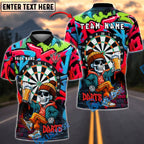 BlueJose Darts Graffiti Skeleton Beer Style Personalized Name, Team Name Shirt (4 Colors)