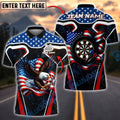 BlueJose Darts Eagle Dartboard American Flag Personalized Name Shirt