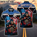 BlueJose Darts Gorilla Dartboard American Flag Personalized Name Shirt