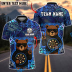 BlueJose Darts Cool Bear Graffiti Neon Style Customized Name, Team Name 3D Shirt (4 Colors)