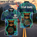 BlueJose Darts Cool Bear Graffiti Neon Style Customized Name, Team Name 3D Shirt (4 Colors)