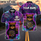 BlueJose Darts Cool Bear Graffiti Neon Style Customized Name, Team Name 3D Shirt (4 Colors)