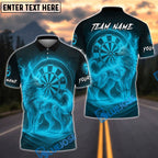 BlueJose Darts Flame Spirit Wolf Personalized Name, Team Name Shirt (4 Colors)
