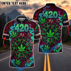 BlueJose Darts 420 Neon Cannabis Dartboard Glow Personalized Name, Team Name Unisex Shirt (4 Colors)