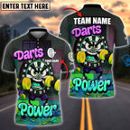 BlueJose Darts Power Gym-Themed Cartoon Personalized Name, Team Name Shirt (4 Colors)