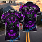 BlueJose Darts Demon Dog Fire Flame Customized Name, Team Name 3D Shirt (4 Colors)