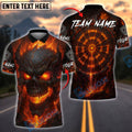 BlueJose Darts Lava Skull Burning Flame Customized Name, Team Name 3D Shirt (4 Colors)